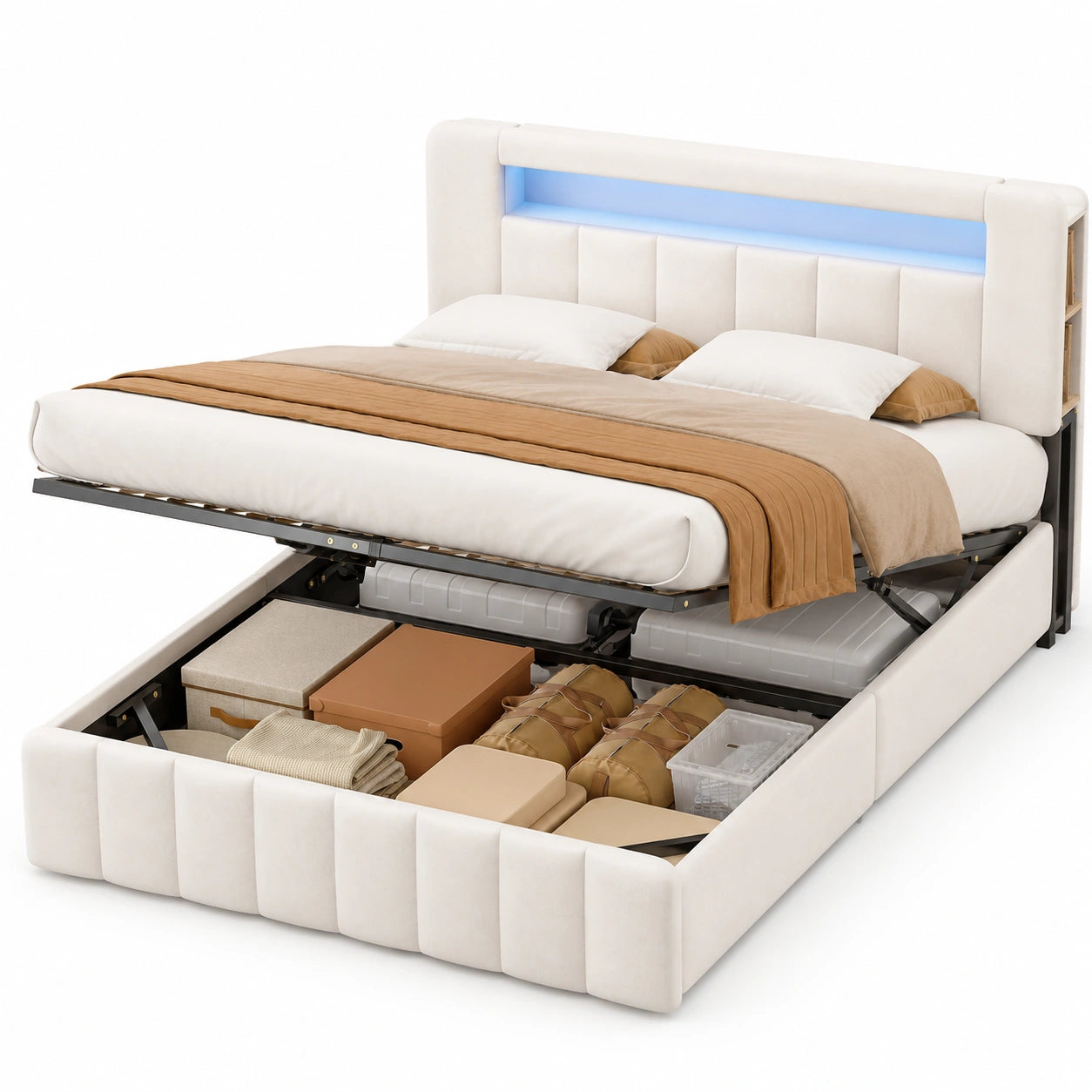 lit-coffre-140x190-avec-led-et-prises-sommier-a-lattes-en-bois-etageres-et-niches-capitonnage-velours-beige-hacmlh7273nr