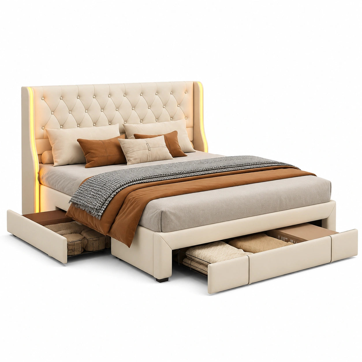 lit-double-160x200-cm-avec-rangement-et-led-velours-beige-fngqhy7280vq