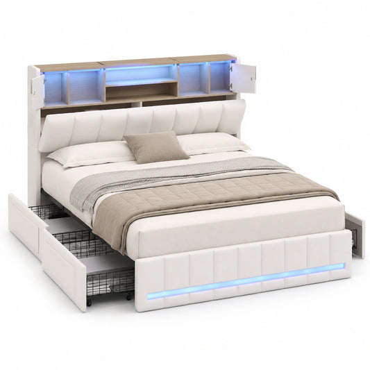 lit-double-avec-leds-et-rangement-structure-metal-avec-tiroirs-interieurs-aewmrd7274rm