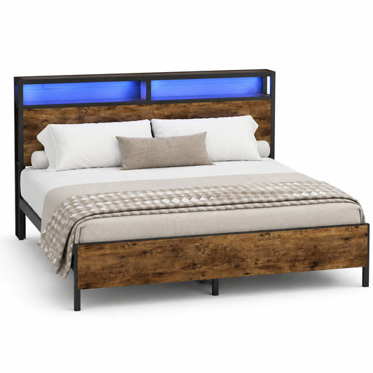 lit-double-140x200-en-metal-avec-led-et-ports-usb-espace-de-rangement-215-cm-finition-marron-noir-dnyzad7173wt